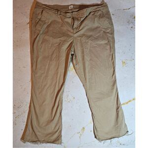 GAP Women’s Pants Size 20R Crop Kick Khaki Beige Straight Leg Chino EUC